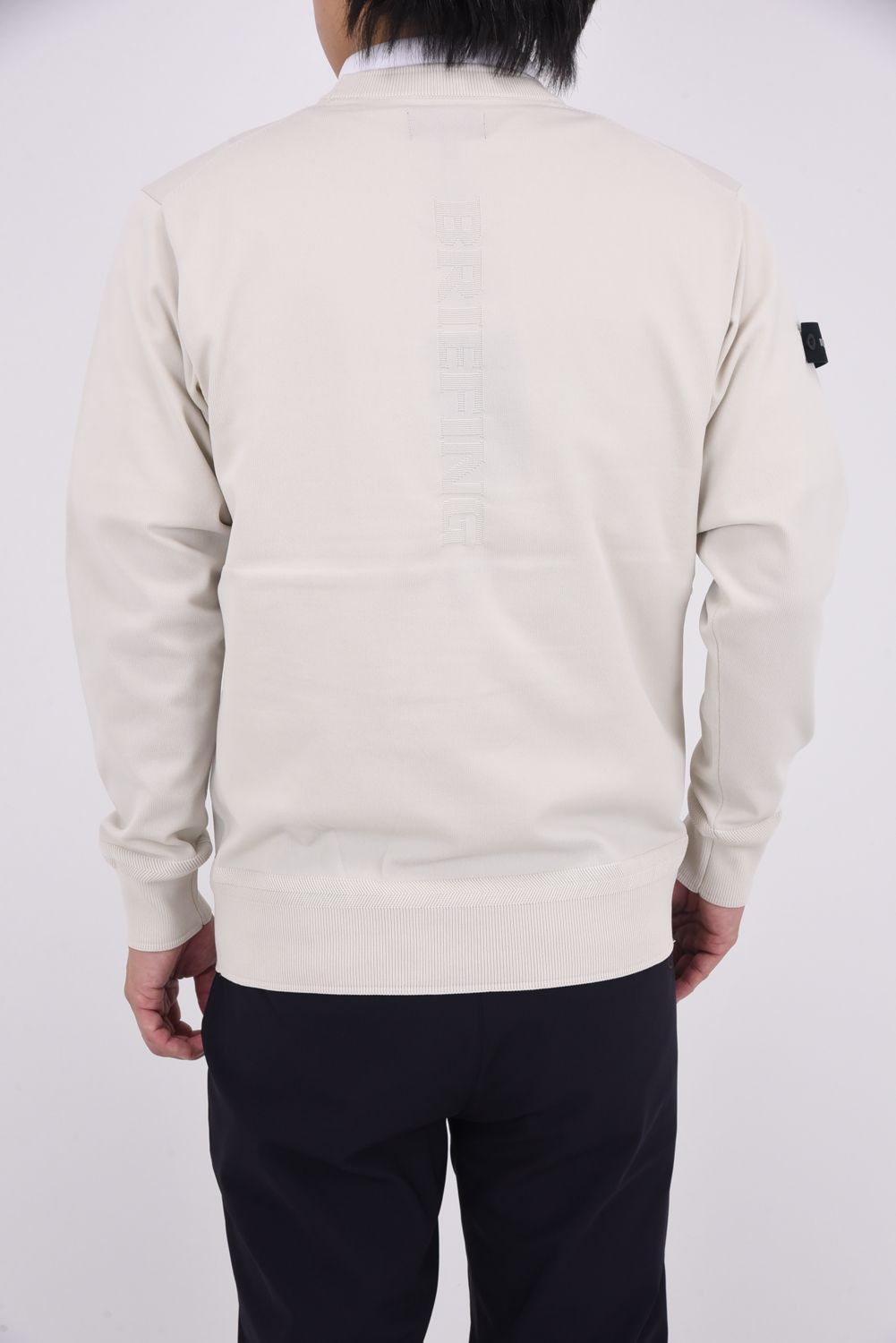 【25AW】 MEN'S WR CREWNECK KNIT / 超撥水糸 袖ワッペン クルーネックニット (ベージュ)