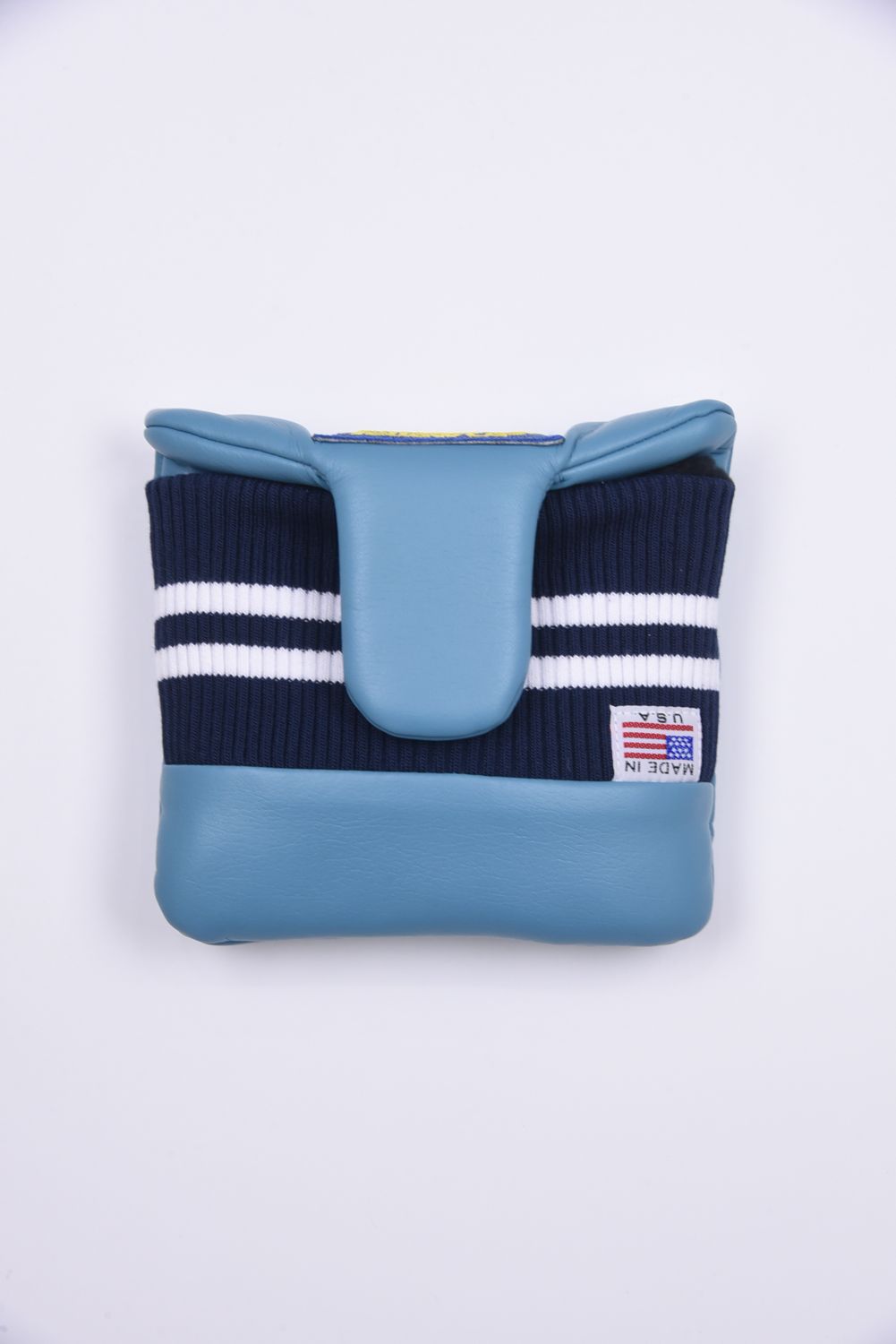 U-LEATHER MALLET PUTTER COVER / シンセティックレザー ワッペン マレット型 パターカバー (オーシャンサイドブルー)
