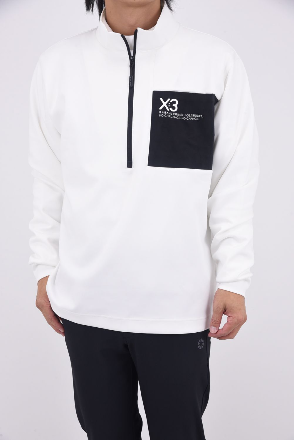 【25AW】 HALF ZIP POCKET HIGH NECK / ハーフジップ ポケット ハイネック (ホワイト)