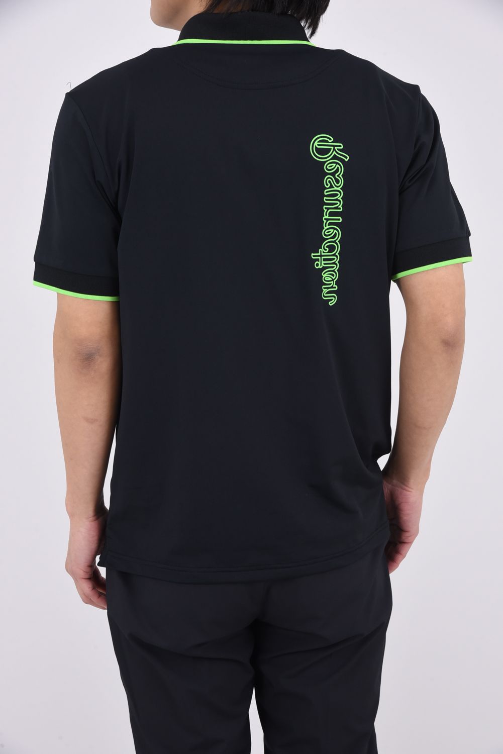【26SS】 NEON POLO / ネオンシリーズ ブランドロゴ ポロシャツ (ブラック)*