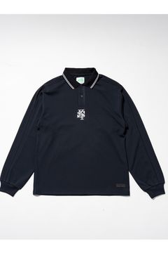 【26AW】 ʻAlapaina Polo L/S（SPK/Lauaʻe） / バックプリント ロングスリーブポロシャツ (ブラック) (9月入荷予定）