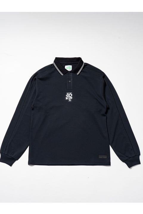 【26AW】 ʻAlapaina Polo L/S（SPK/Lauaʻe） / バックプリント 長袖ポロシャツ (ブラック)