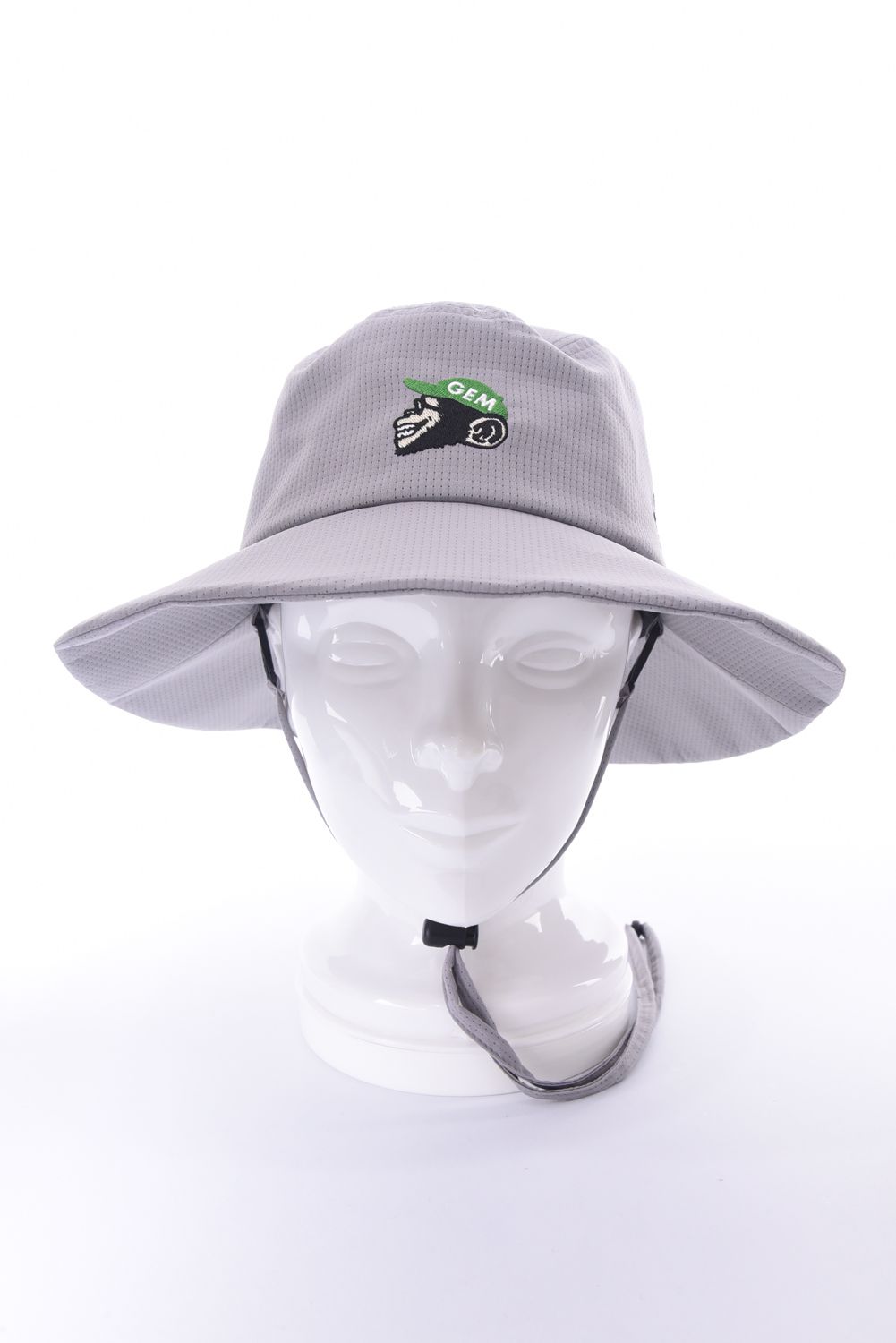 【26SS】 BUCKET HAT / モンキー刺繍ワッペン バケットハット (ライトグレー)