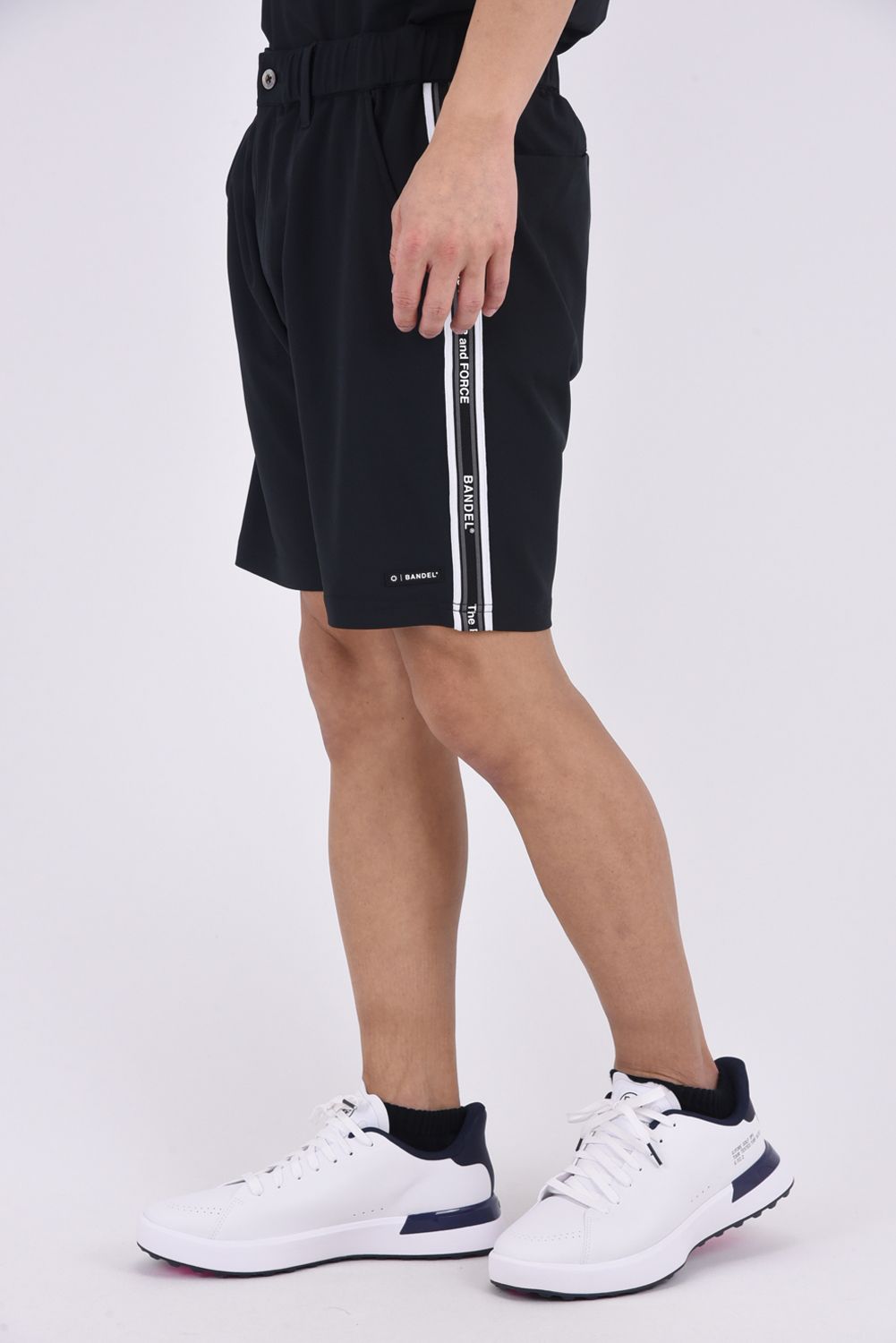 【26SS】 CONCEPT NOTES TAPING HALF PANTS / カノコ素材 デザインテープ ショートパンツ (ブラック)