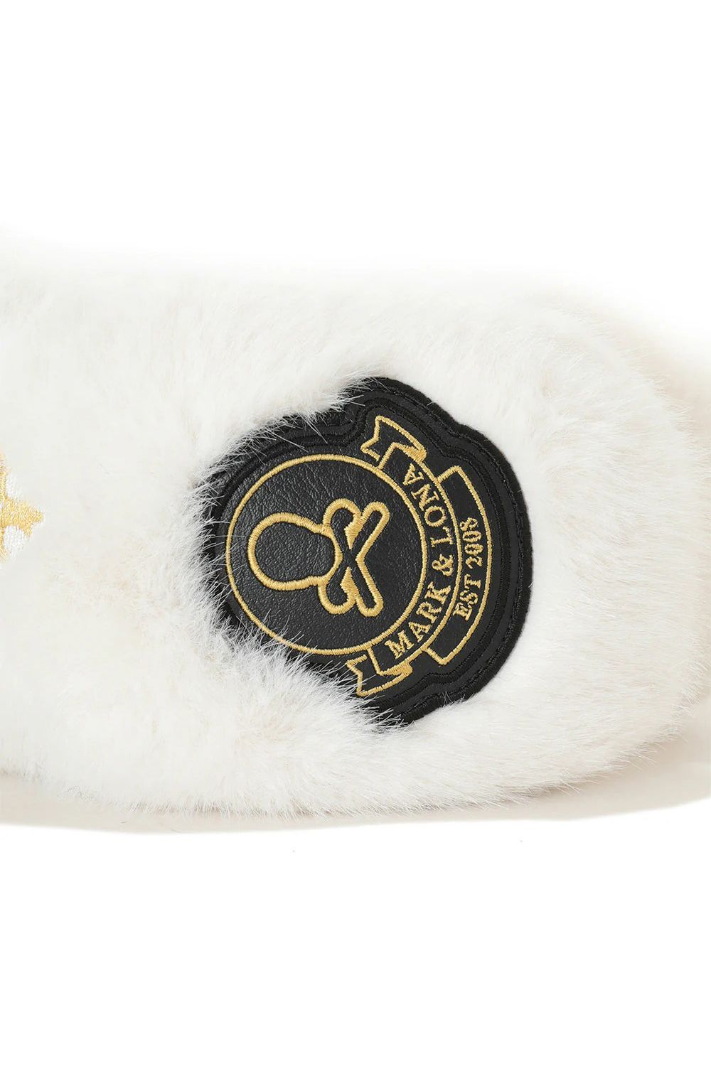 SVASTIKA FUR EARMUFFS / フェイクファー サークルスカル 2WAYイヤーマフ (ホワイト)