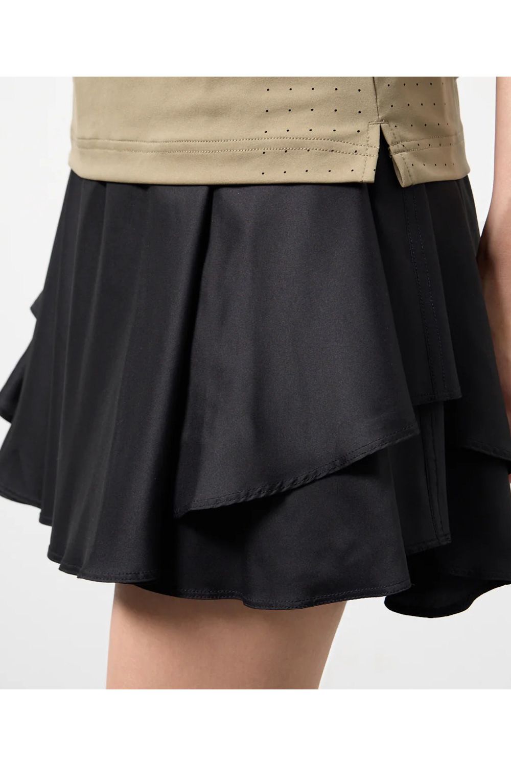 【26SS】【レディース】 DOUBLE-FACED DRAPED SKIRT / ダブルフェイスドレープスカート (ブラック)