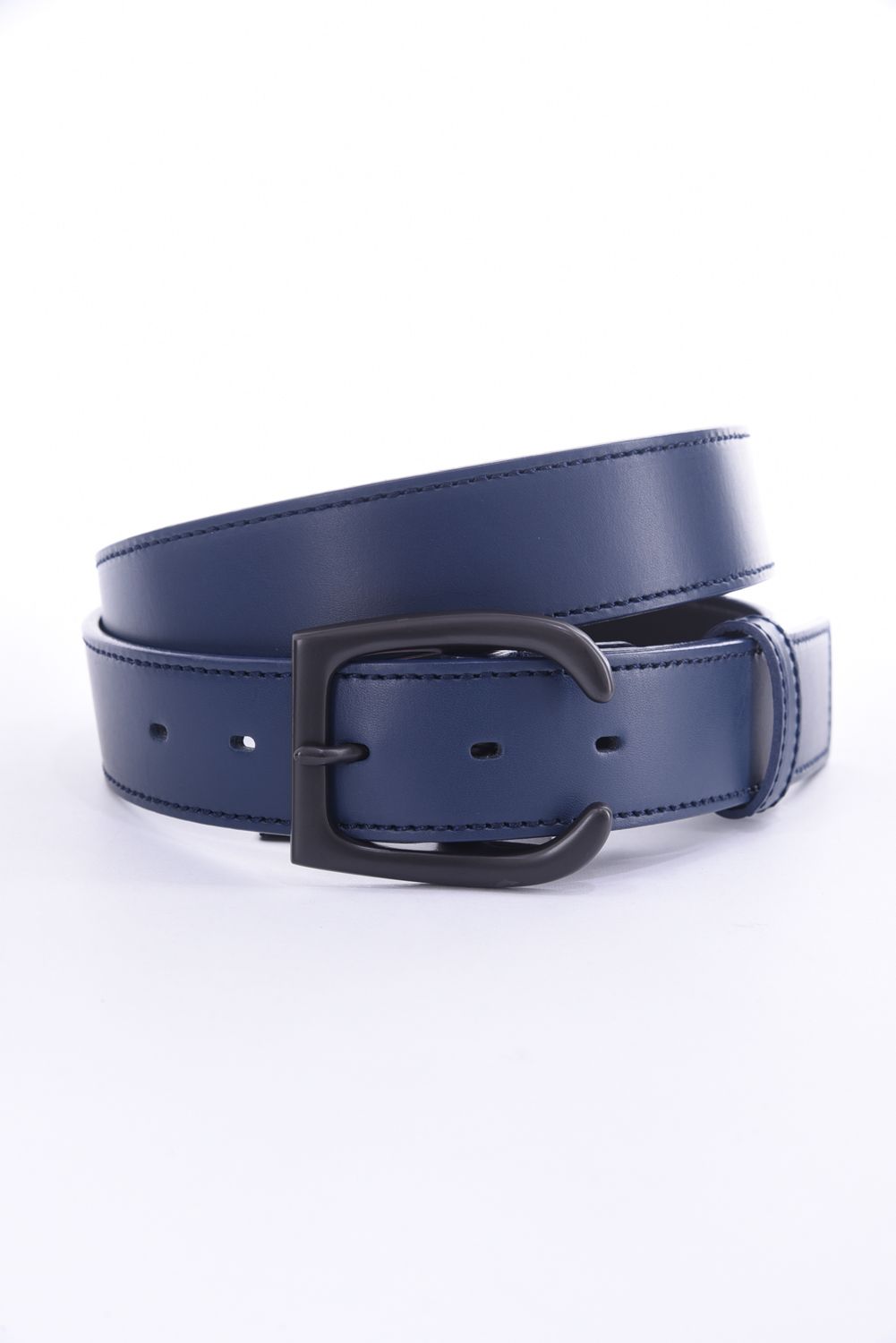 BRIEFING - BUCKLE LEATHER BELT / バックルレザーベルト ネイビー