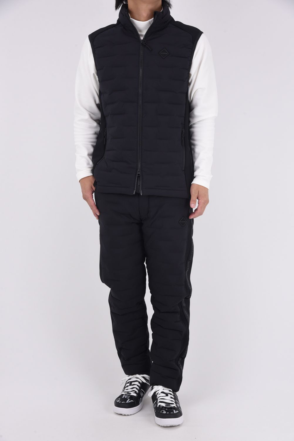 【25AW】 MEN'S HYBRID DOWN VEST / ストレッチタフタ ダイヤモンドロゴ ハイブリッドダウンベスト (ブラック)