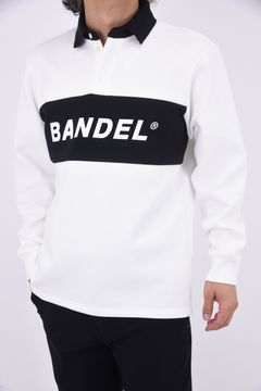 COLOR BLOCK L/S RUGBY POLO / フロントロゴ バイカラー ロングスリーブ ラグビーポロシャツ (ホワイト/ブラック)