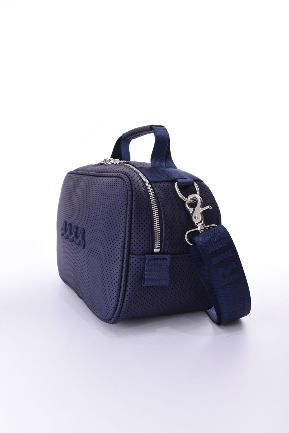 【26AW】 CONTINUA PUNCHING ETHICAL LEATHER POUCH BAG / パンチングエシカルレザー 2WAYポーチバッグ (ネイビー)