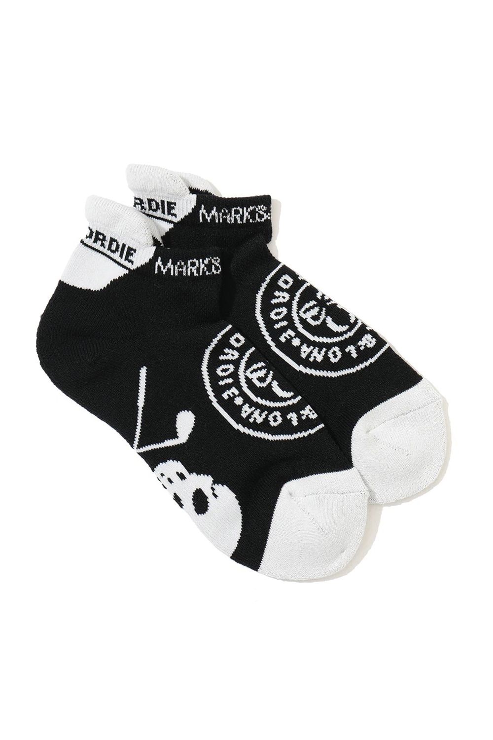 【26AW】【レディース】 CIRCLE ICON SNEAKER SOCKS / ジャパンメイド サークルスカルジャカード スニーカー丈 ローソックス (ブラック)