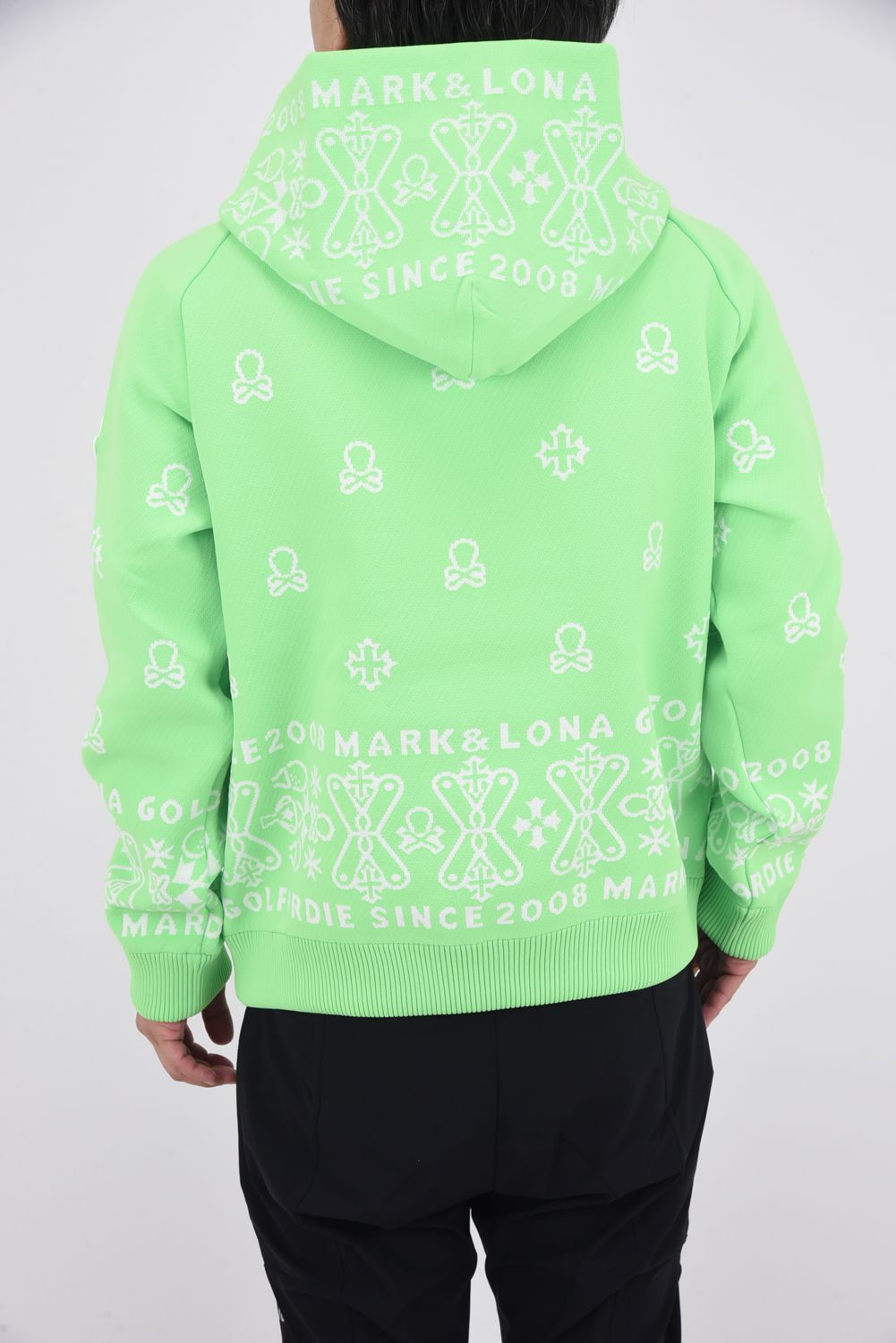 【2025AW 木村拓哉さん着用 VOL.3】 SVASTIKA POLY FLEX HOODIE / クロスモチーフ オリジナルジャカード ニットフーディー (グリーン)