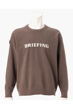 【26AW】 MEN’S AIRY YARN KNIT CREWNECK / エアリーファブリック ブランドロゴ クルーネックニット (モカ)