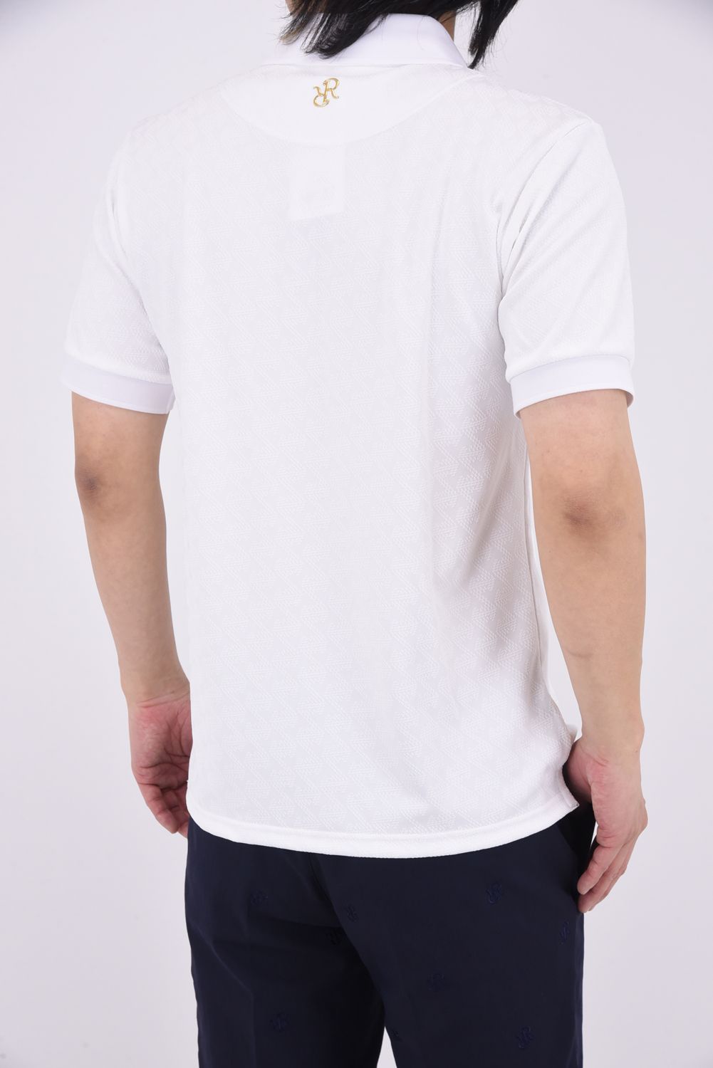 【25SS】 MENS GM JACQUARD POLO / オリジナルテキスタイルジャガード ポロシャツ (ホワイト)