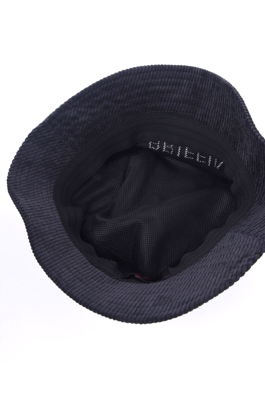 MEN’S CORDUROY HAT / ブランドロゴ刺繍 コーデュロイバケットハット (ブラック)