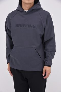【25AW】 MEN'S LOGO HOODIE / 裏起毛 フロントロゴ 裾切り替え プルオーバーパーカー (チャコール)