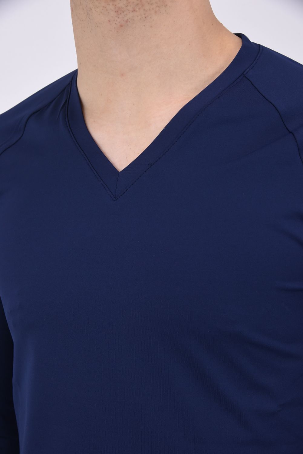 MENS UNDER SHIRT / ブランドロゴ Vネック ストレッチ アンダーシャツ (ネイビー)