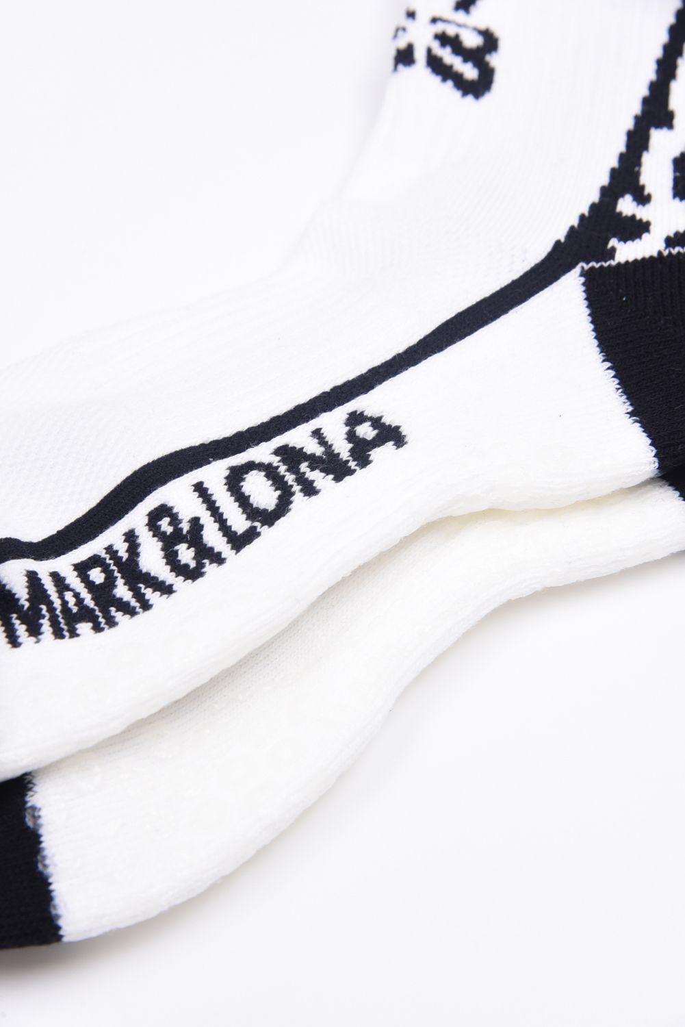 【26SS】【レディース】 PANTERA GRIP CREW SOCKS / レオパードパターン ジャパンメイド レイヤード風クルーソックス (ホワイト)