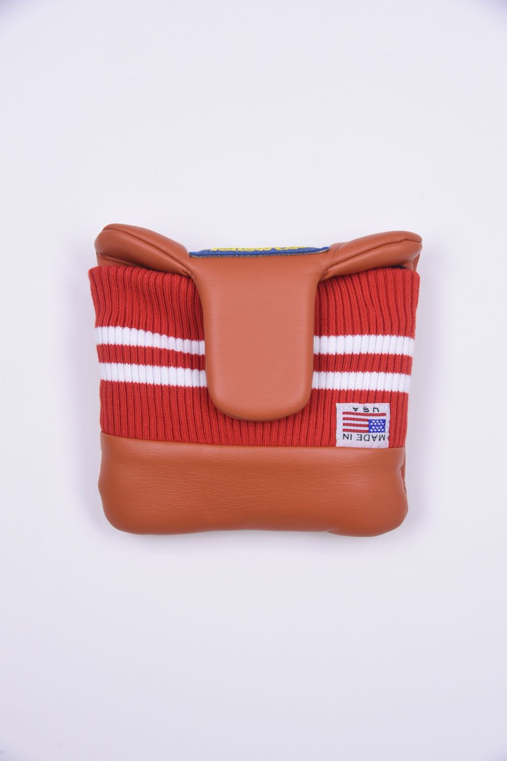 U-LEATHER MALLET PUTTER COVER / シンセティックレザー ワッペン マレット型 パターカバー (ラグーナオレンジ)