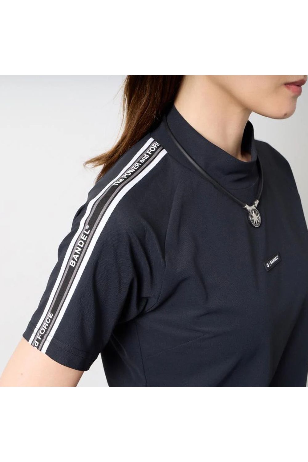 【26SS】 【レディース】 CONCEPT NOTES TAPING MOCK NECK / カノコ素材 デザインテープ モックネックTシャツ (ブラック)