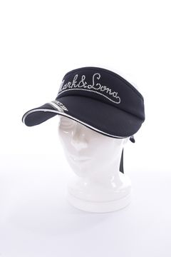 POLLA SUNVISOR / ラインストーン ワイドブリム サンバイザー (ブラック)
