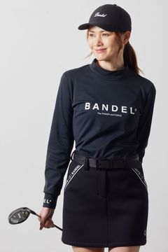 【レディース】 BASIC L/S MOCK NECK SHIRTS / ブランドロゴ ロングスリーブ モックネックシャツ (ブラック)