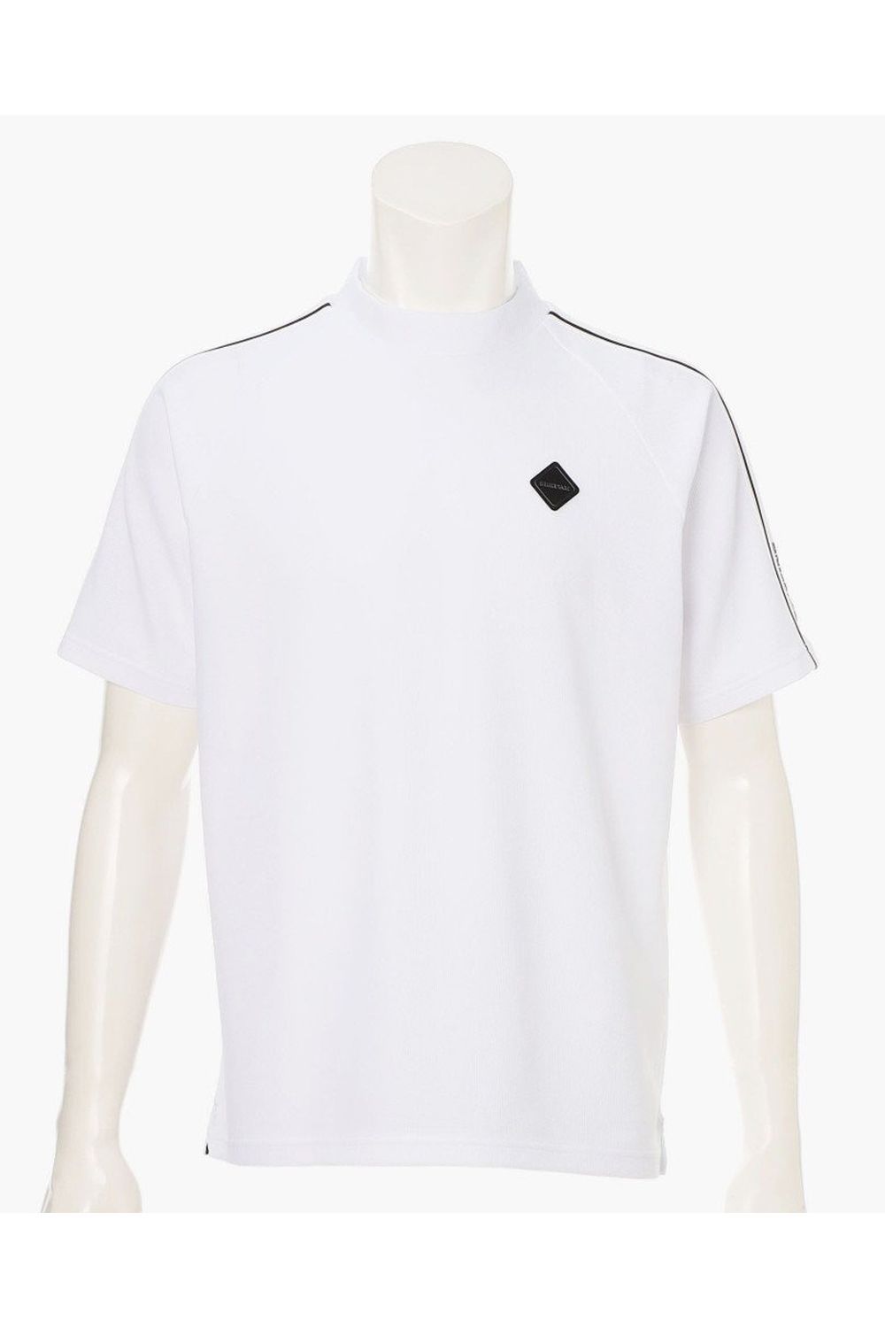 【26SS】 MEN'S LINE HIGHNECK RF / カノコ生地 ラインロゴテープ リラックスフィット モックネックTシャツ (ホワイト)