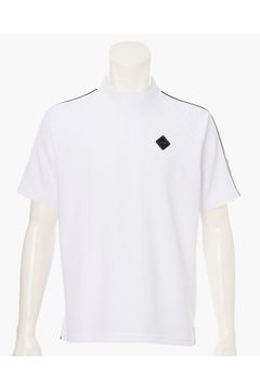【26SS】 MEN'S LINE HIGHNECK RF / カノコ生地 ラインロゴテープ リラックスフィット モックネックTシャツ (ホワイト)