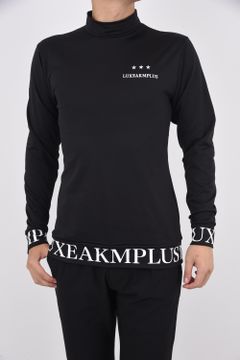 HEM LOGO HIGH NECK T-SHIRTS / 裾ロゴ モックネック Tシャツ ブラック