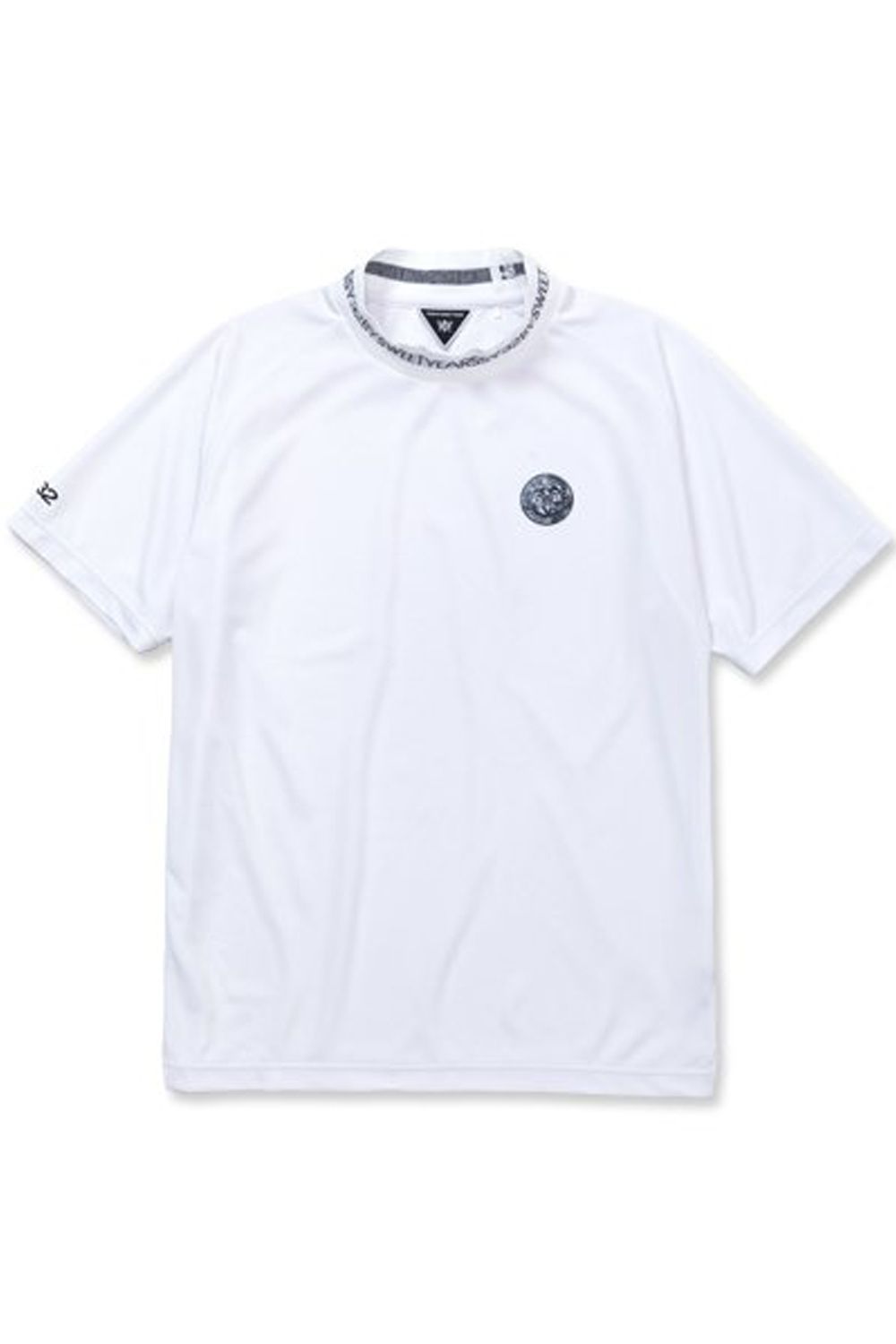 HONEYCOMB THERMOREGULATION MOCK / ワンポイントロゴ ハニカム ドライタッチ モックネック Tシャツ (ホワイト)