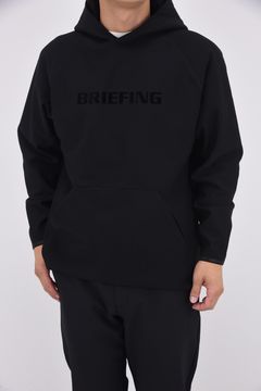 【25AW】 MEN'S LOGO HOODIE / 裏起毛 フロントロゴ 裾切り替え プルオーバーパーカー (ブラック)