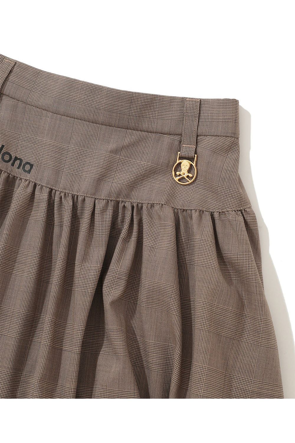 【2025AW】【レディース】 LUMINOUS GLEN BALLOON SKIRT / グレンチェック バルーンスカート (インナーパンツ付き) (ブラウン)