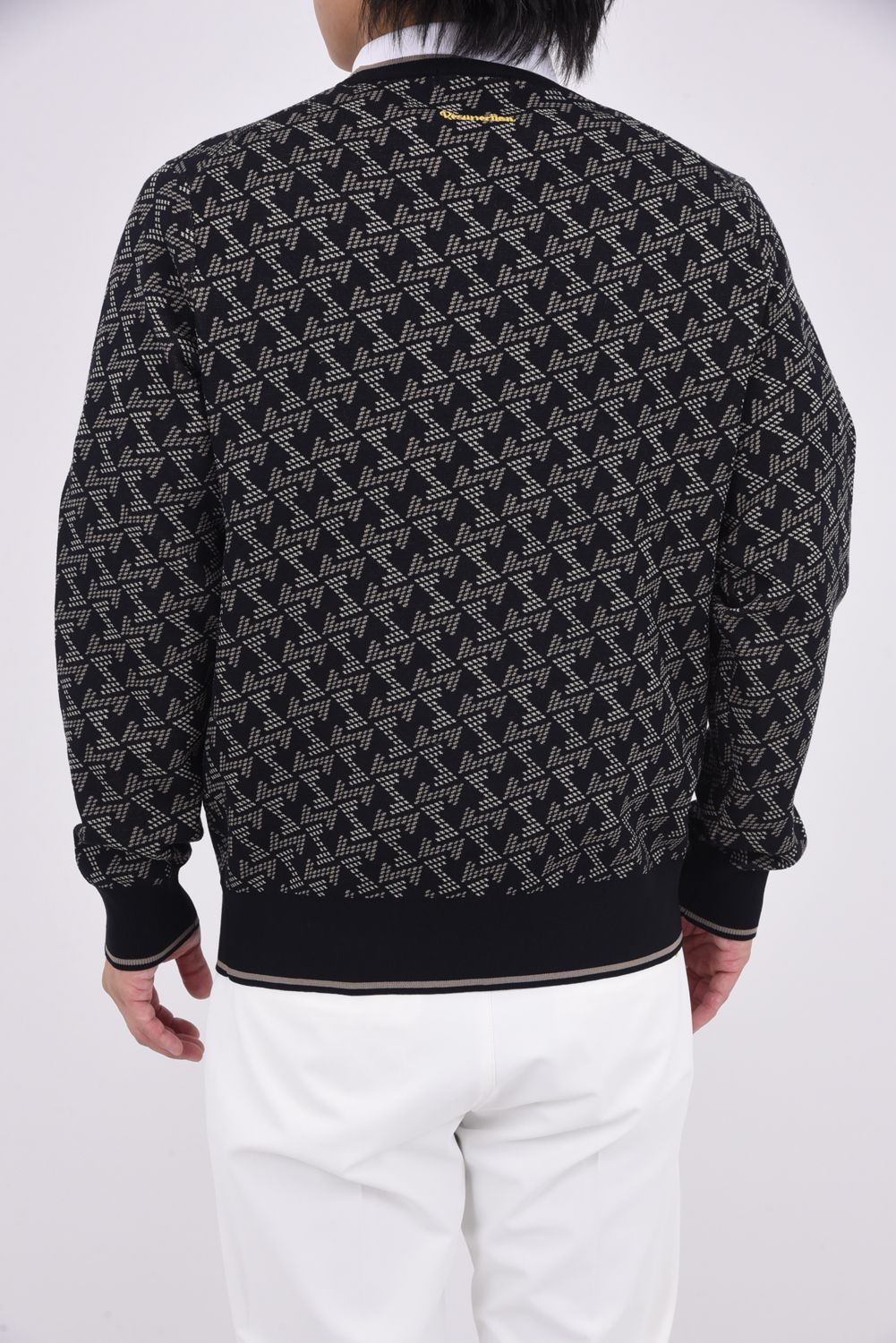 【25AW】 GM JACQUARD LIGHT KNIT / GMジャカード クルーネック ライトニット (ブラック)*