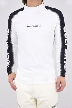 【26AW】 VANGUARD PANEL MOCK NECK / モノトーン サイドロゴ UVカット モックネックTシャツ (ホワイト)