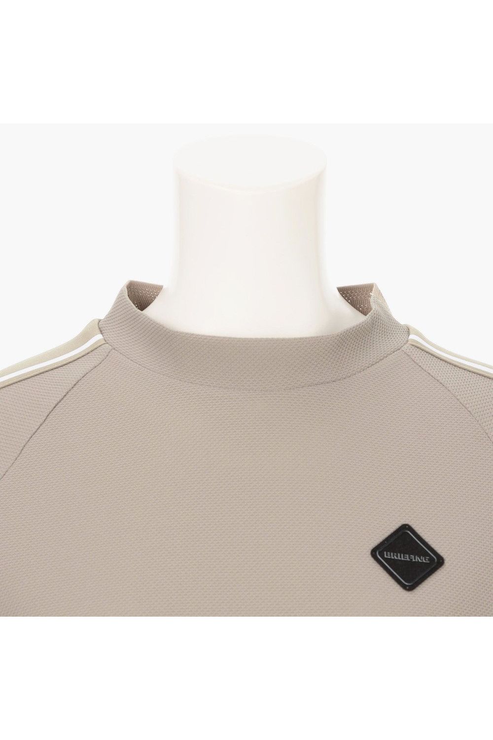 【26SS】【レディース】 WOMEN’S LINE HIGHNECK RF / カノコ生地 ラインロゴテープ リラックスフィット モックネックTシャツ (ライトブラウン)