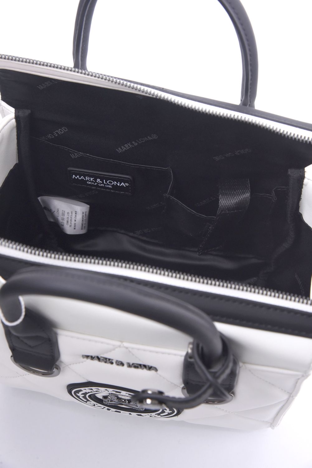 ETERNAL QUILTED BOX BAG / シンセティックレザー サークルスカル キルティング カートバッグ (ホワイト)