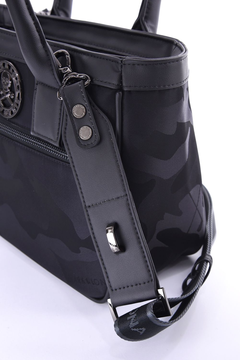 【26AW】 PREMIUM GAUGE CART BAG / コーデュラナイロン シンセティックレザー スカルカモジャカード 2WAYカートバッグ (ブラック)