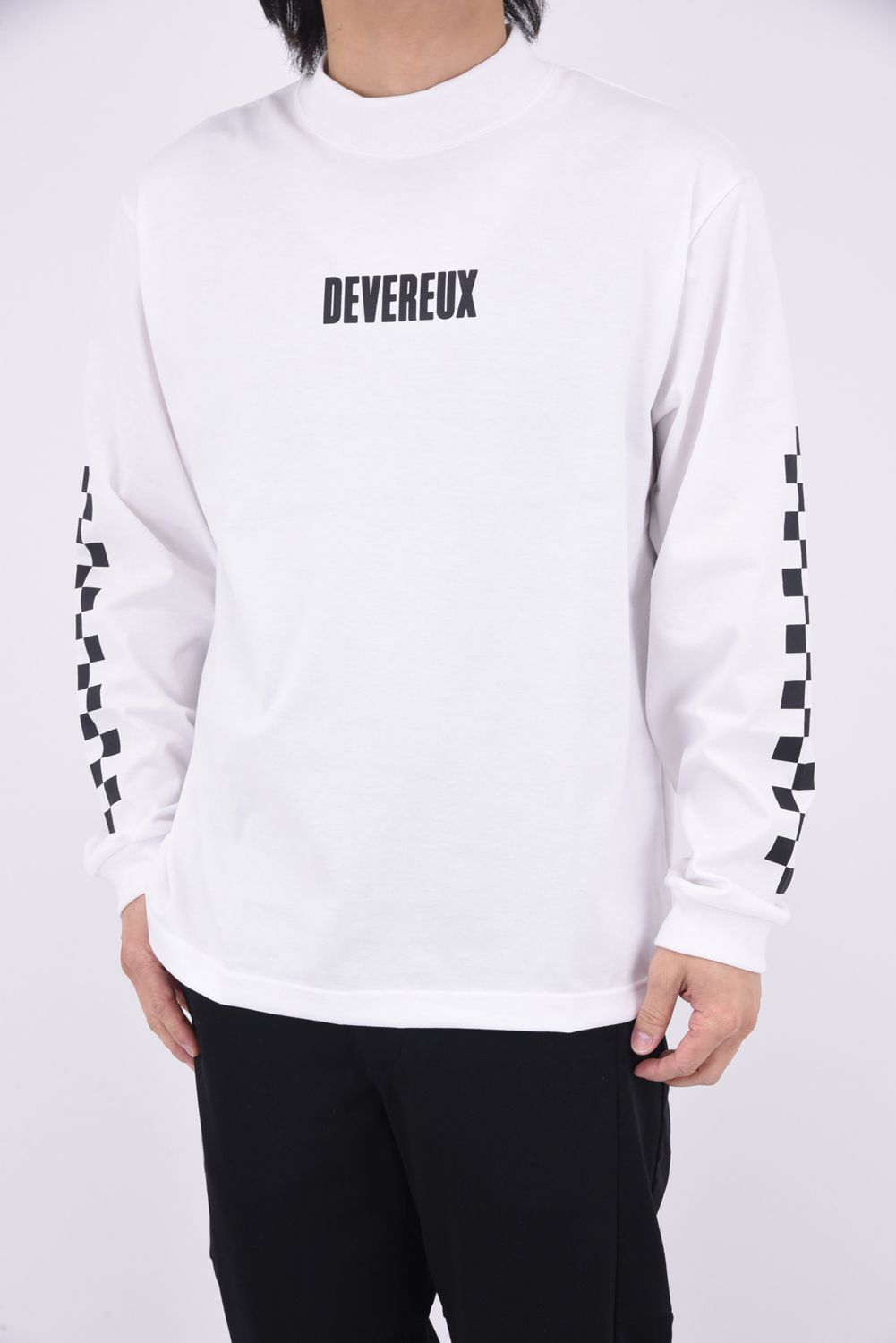 【25SS】 LOGO ASSORTED LONG SLEEVE MOCK TEE / ロゴプリント ロングスリーブ モックネック (ホワイト)