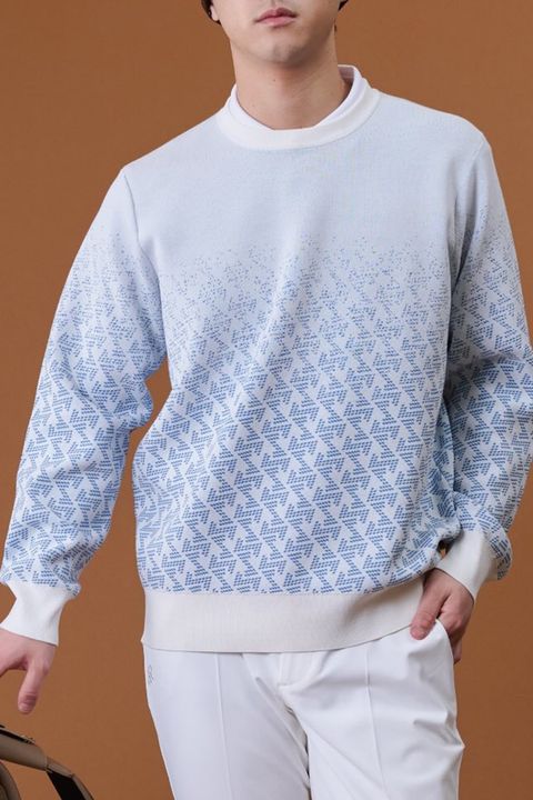 【26AW】 GM GRADATION KNIT / GMグラデーション クルーネックニット (オフホワイト)*