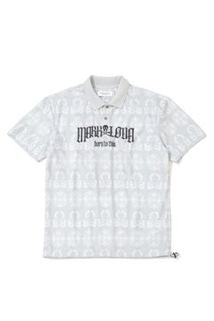 【26AW】 FRACTUR JACQUARD CINCH POLO / メッシュジャカード生地 エレメントスカル総柄 ポロシャツ (グレー)