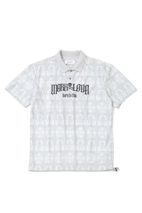 【26AW】 FRACTUR JACQUARD CINCH POLO / メッシュジャカード生地 エレメントスカル総柄 ポロシャツ (グレー)