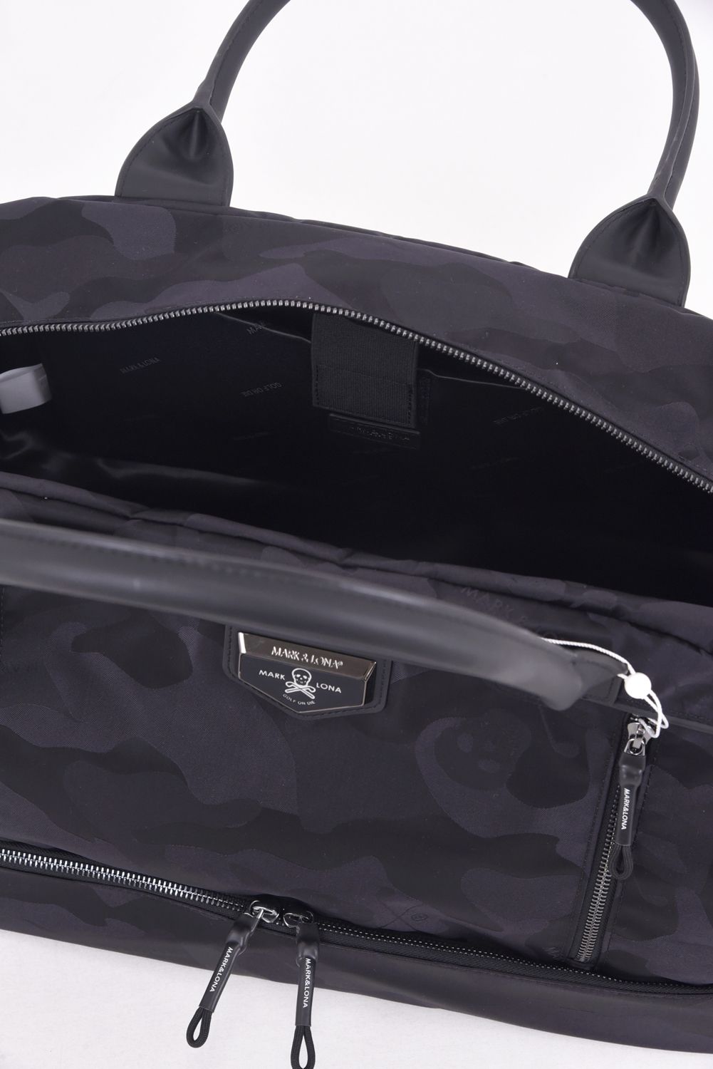 PREMIUM GAUGE BOSTON BAG / コーデュラナイロン レザーパイピング オリジナルカモジャカード ボストンバッグ (ブラック)
