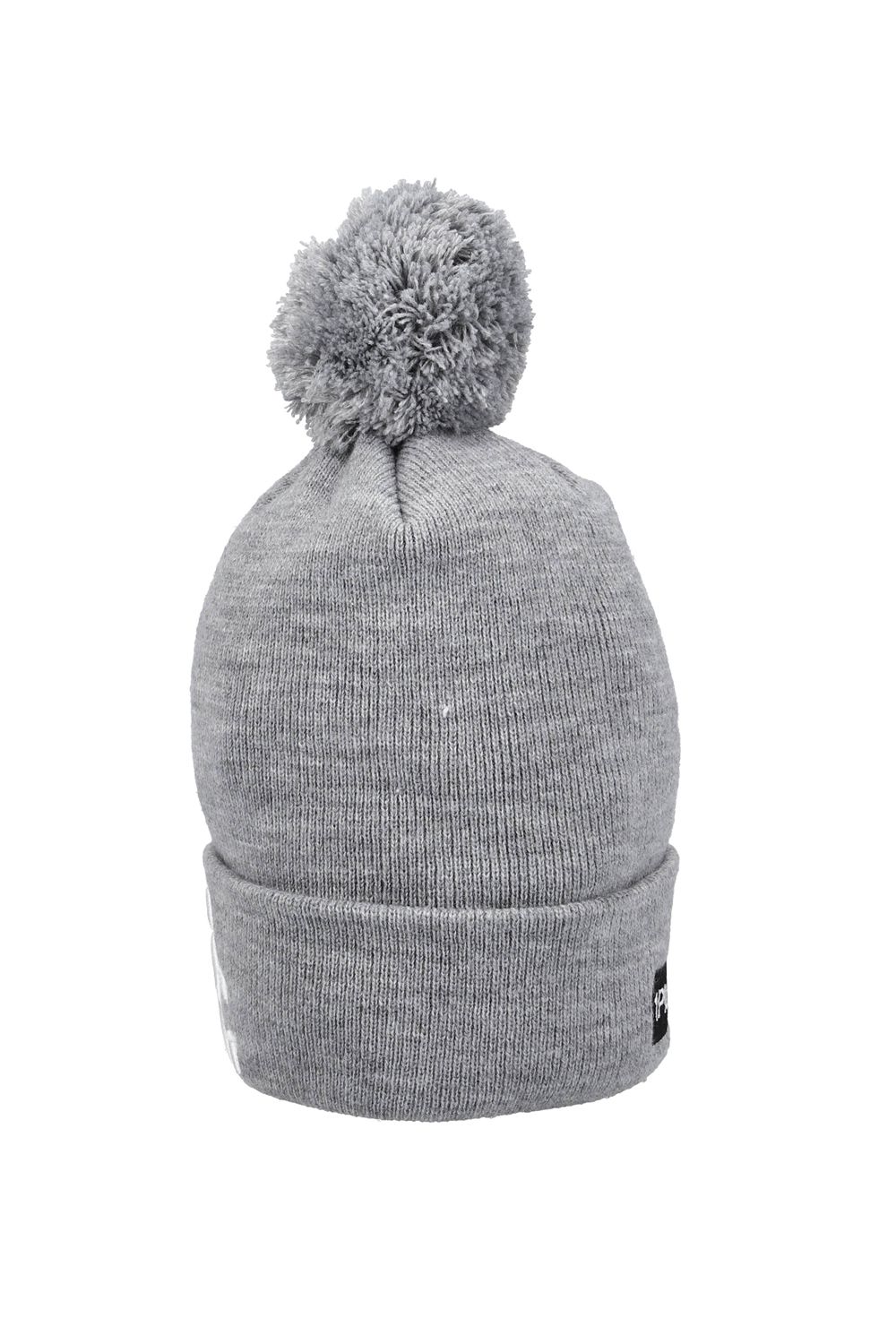 POM POM BEANIE FLEX / 113Gロゴ刺繍 ニットビーニー (グレー)