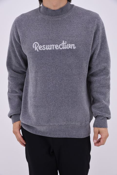 【26AW】 AIRSHUT MOLE YARN HIGH NECK KNIT / モールヤーン 防風裏地 ハイネックニット (グレー)*