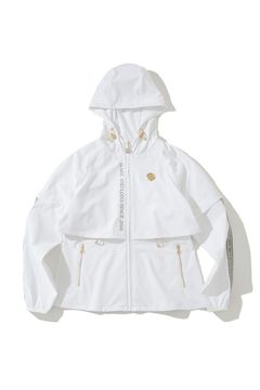 【レディース】 ABITA VERSA JACKET / ドライタッチ サイドロゴテープ ジップアップ ブルゾン (ホワイト)