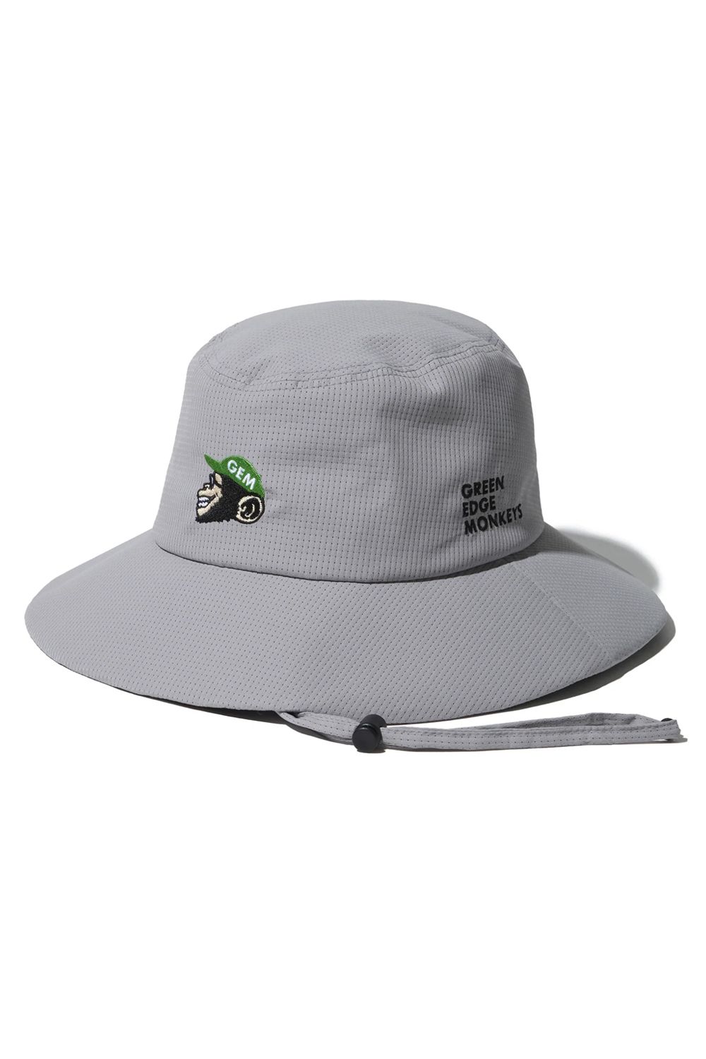 【26SS】 BUCKET HAT / モンキー刺繍ワッペン バケットハット (ライトグレー)