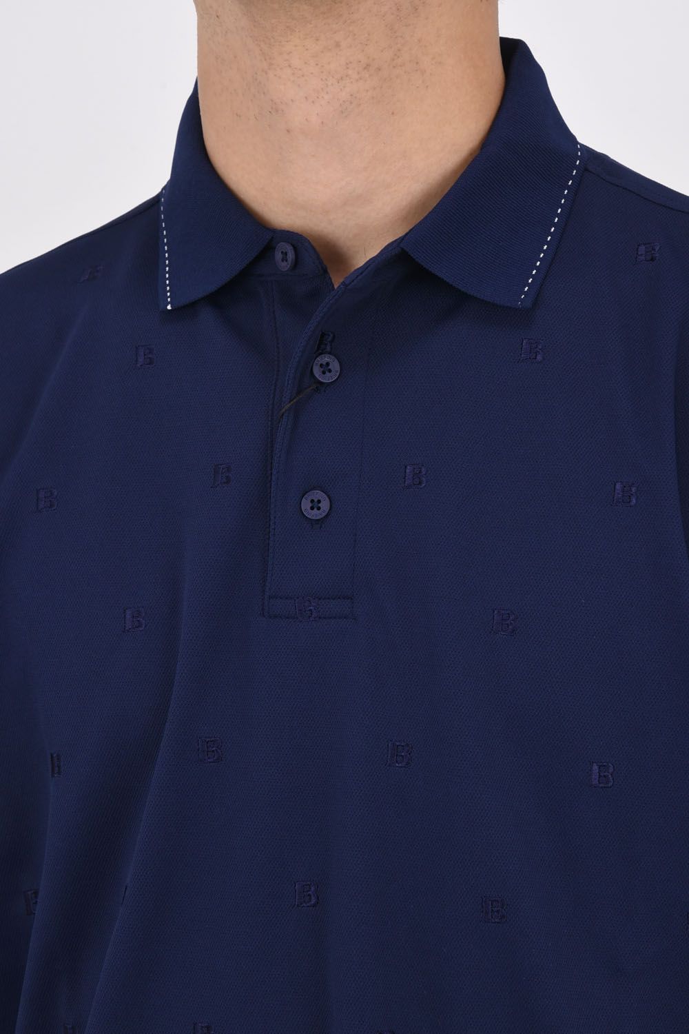 MENS ALLOVER EBM POLO RF / リラックスフィット ポロシャツ (ネイビー)