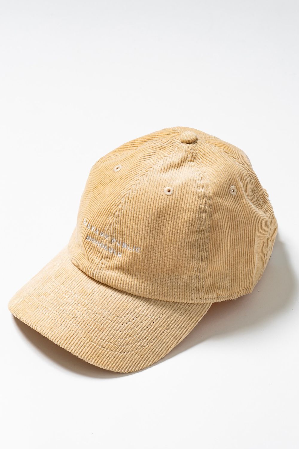 【26AW】 Uka Corduroy 6 Panel Cap / ブランドロゴ刺繍 コーデュロイキャップ (サンド) (10月入荷予定）