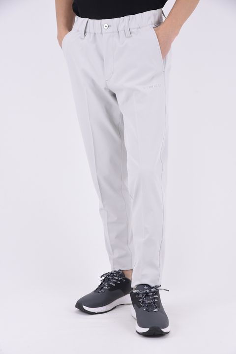 BASIC STRECH TAPERED PANTS / ベーシック 3Dシルバーロゴ ストレッチテーパードパンツ (グレー)