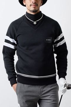 【25AW】 LAYERED HIGH NECK KNIT / フェイクレイヤード ハイネックニット (ブラック)